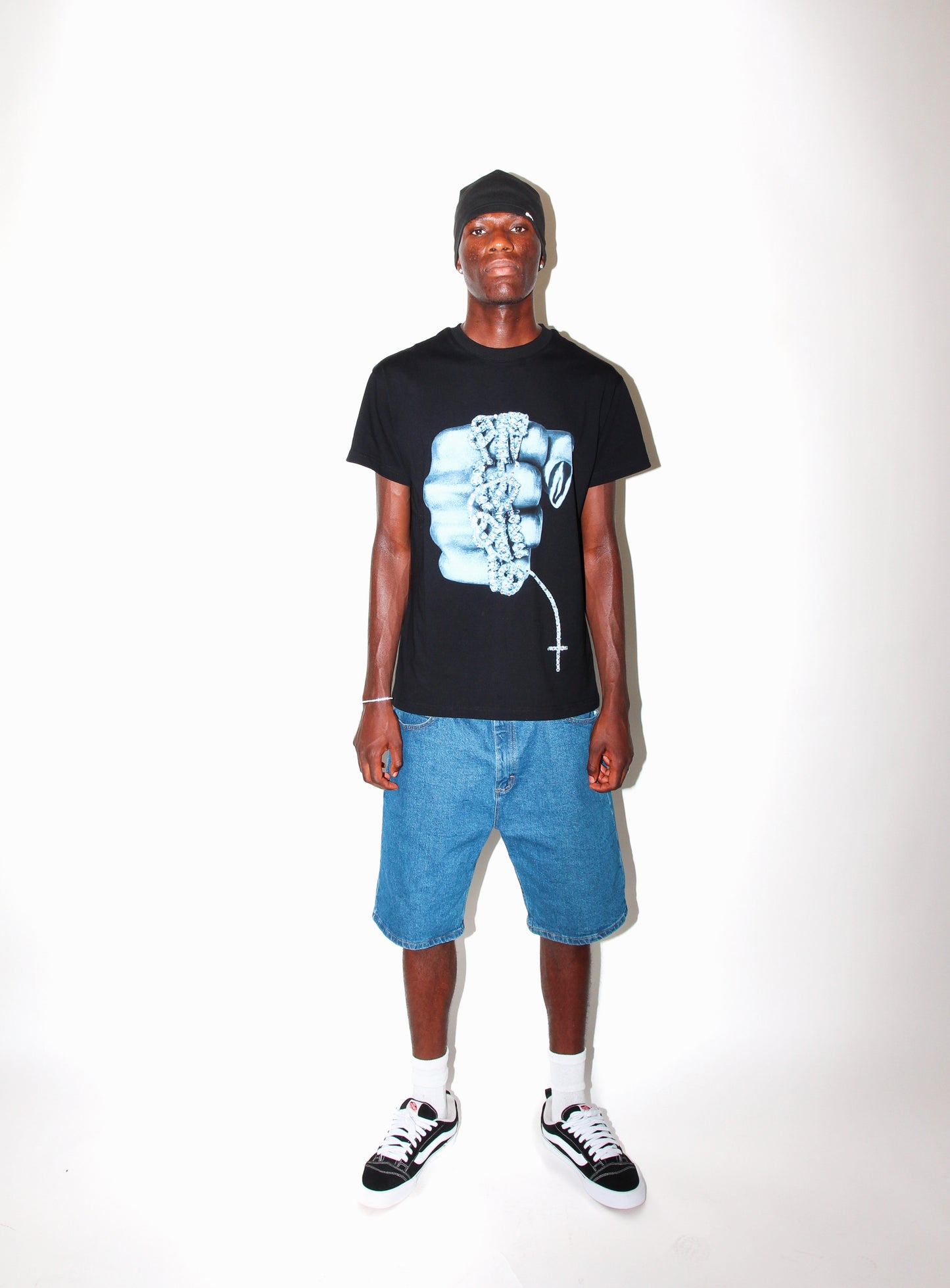 Black Just Pray Rhinestone Tee