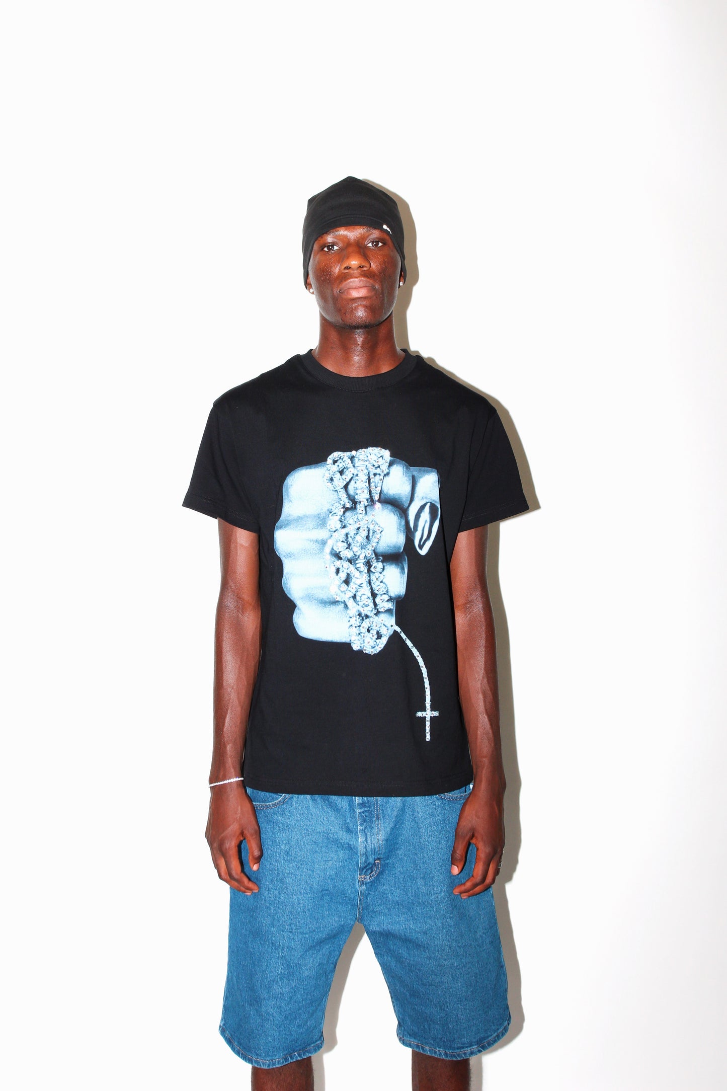 Black Just Pray Rhinestone Tee