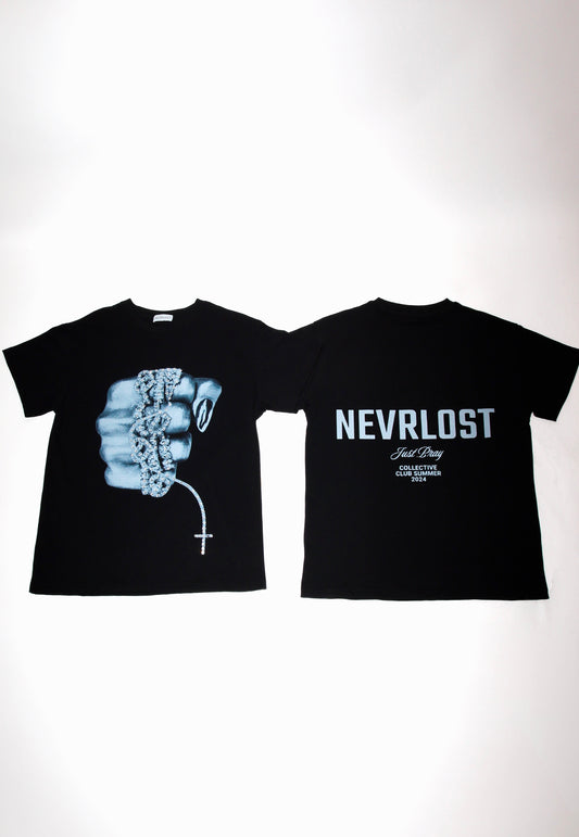 Black Just Pray Rhinestone Tee