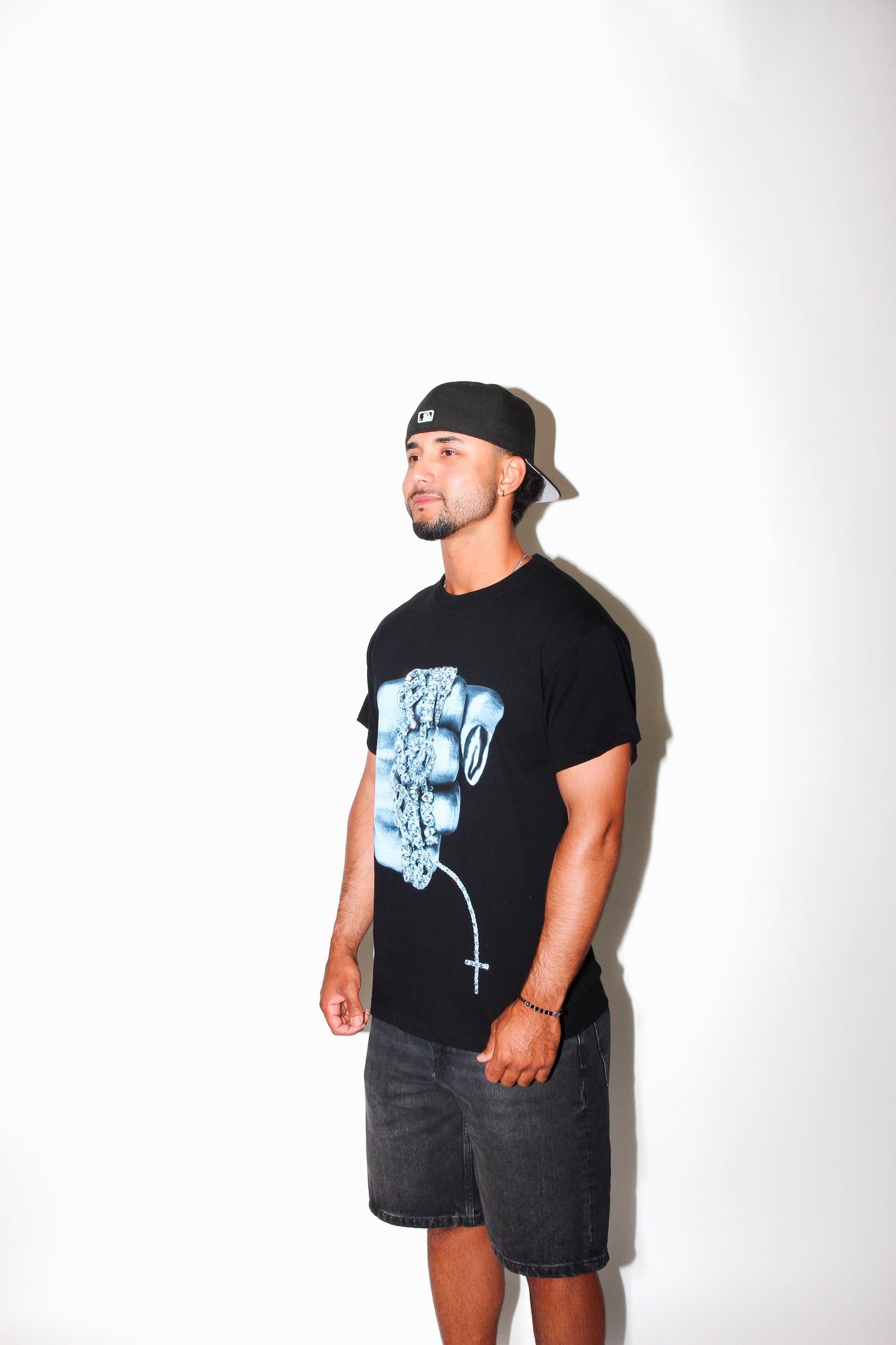 Black Just Pray Rhinestone Tee